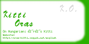 kitti oras business card